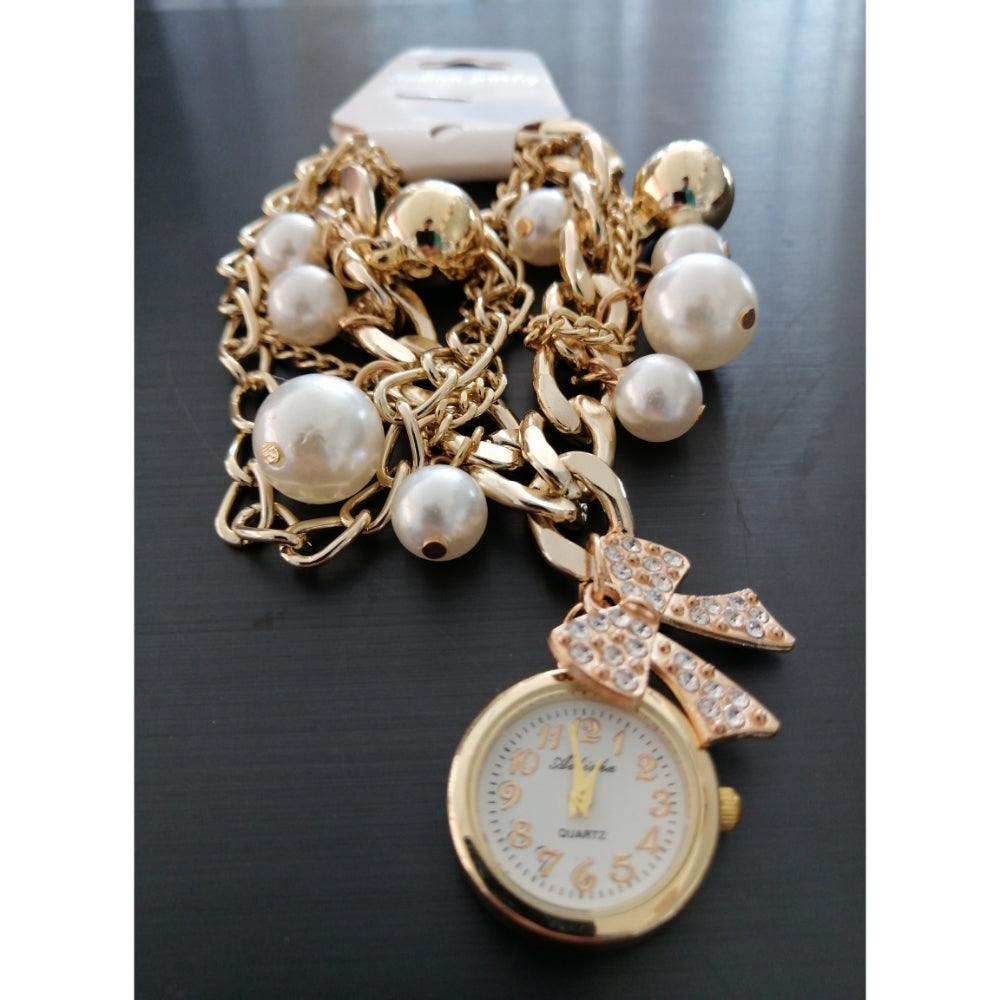 Elegant Pearl Bracelet Luxury Women's Watch – Timeless Style Redefined Trendy Troves