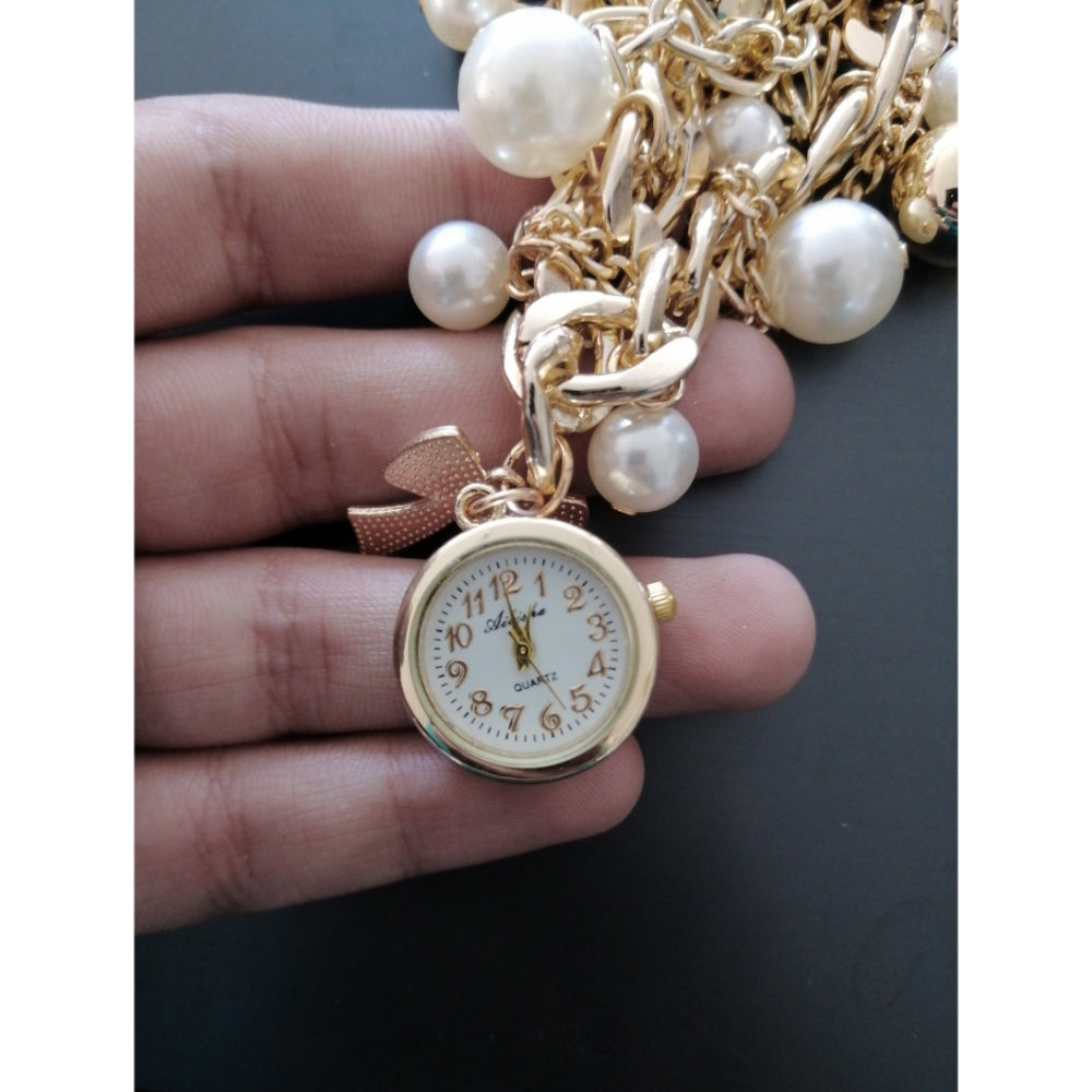 Elegant Pearl Bracelet Luxury Women's Watch – Timeless Style Redefined Trendy Troves