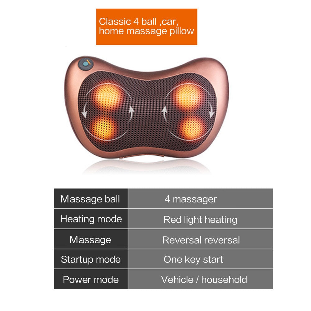 Multi-Function Massage Pillow with Deep-Kneading Heated Massage Nodes Trendy Troves