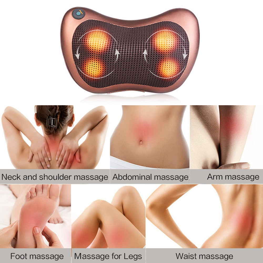 Multi-Function Massage Pillow with Deep-Kneading Heated Massage Nodes Trendy Troves