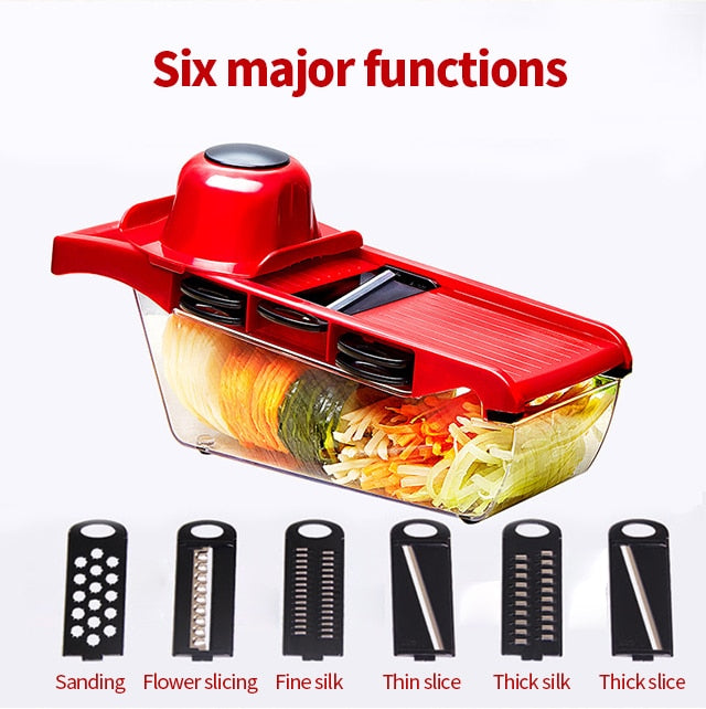 Master Your Meal Prep with the Versatile 6-in-1 Vegetable Slicer! Trendy Troves