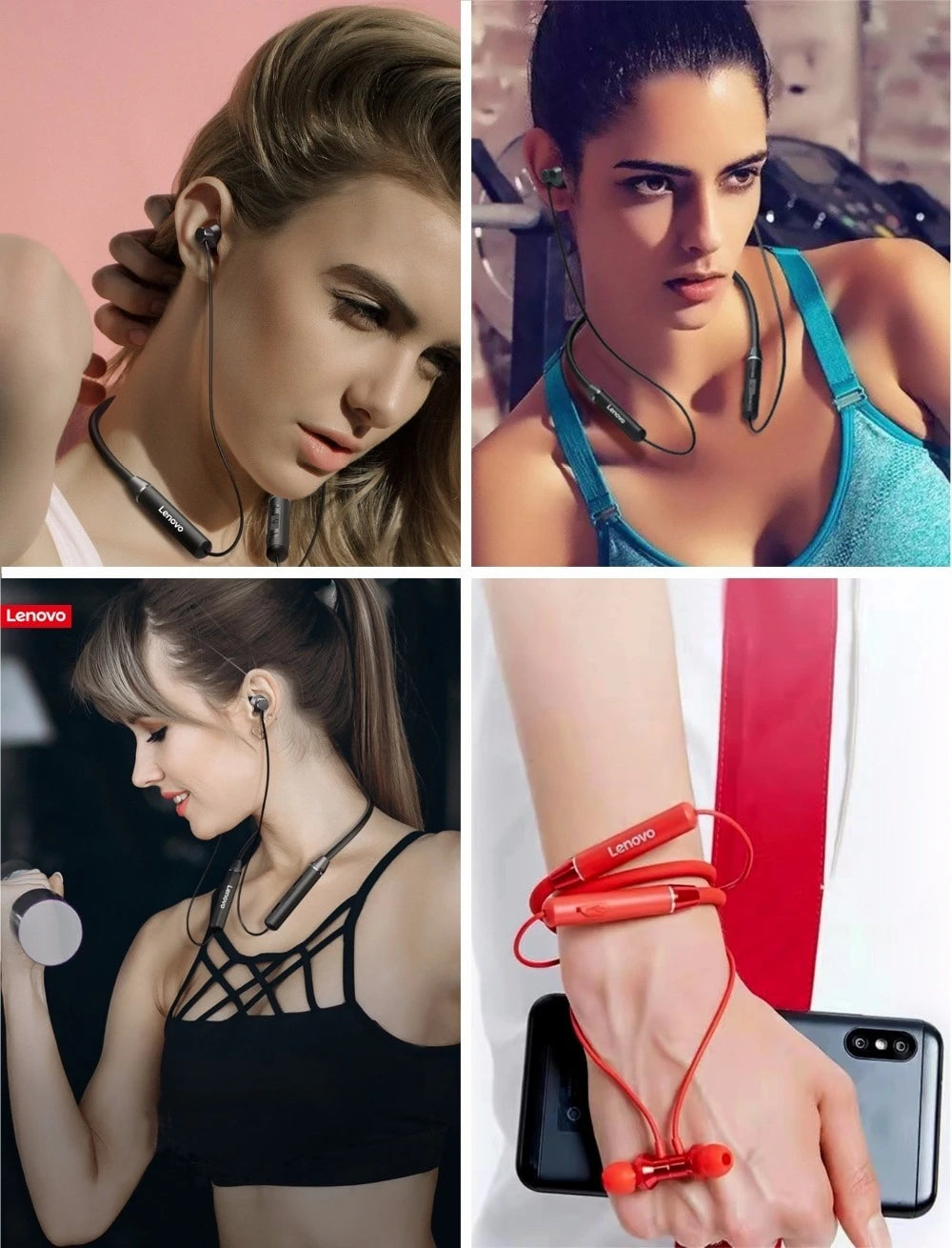 Lenovo HE05 Bluetooth 5.0 Wireless Neckband Headphones - IPX5 Waterproof