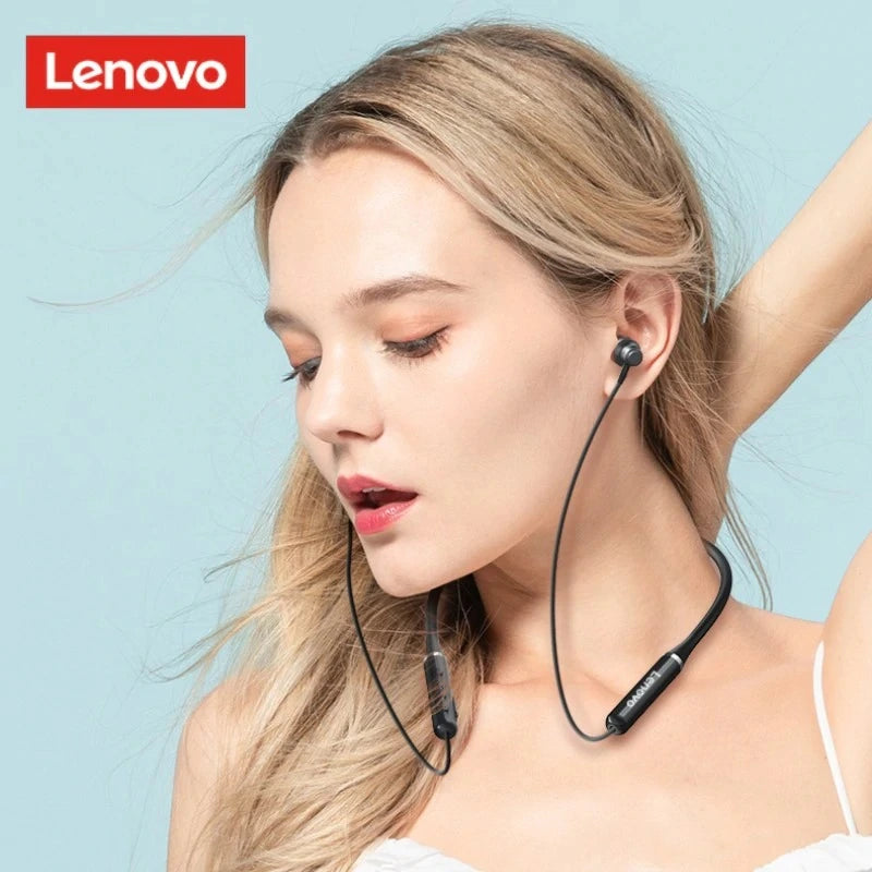 Lenovo HE05 Bluetooth 5.0 Wireless Neckband Headphones - IPX5 Waterproof