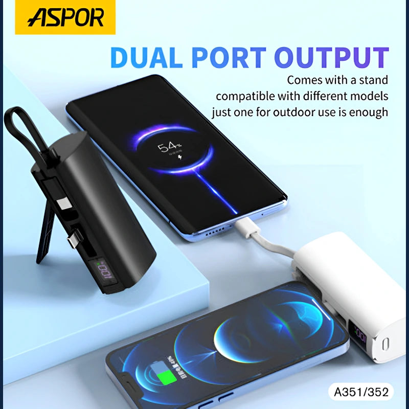 Aspor A351/A352 5000mAh Mini Pocket Power Bank