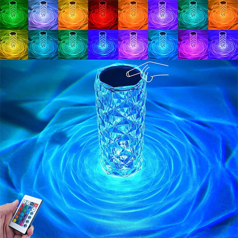 MultiColor Daimond Crystal LED Lamp With Remote Trendy Troves