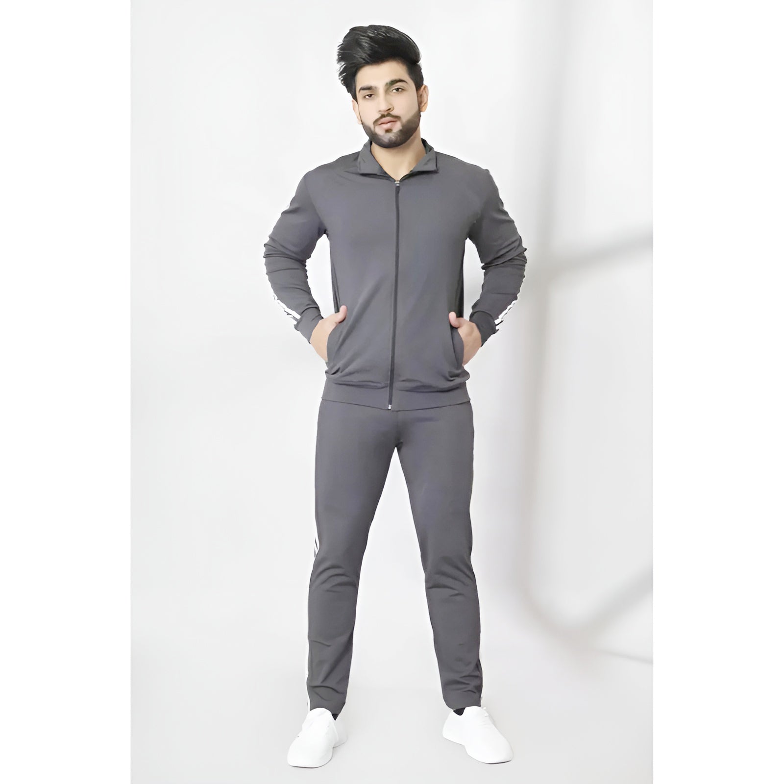 Men's Premium Three-Stripes Full-Sleeve Tracksuit