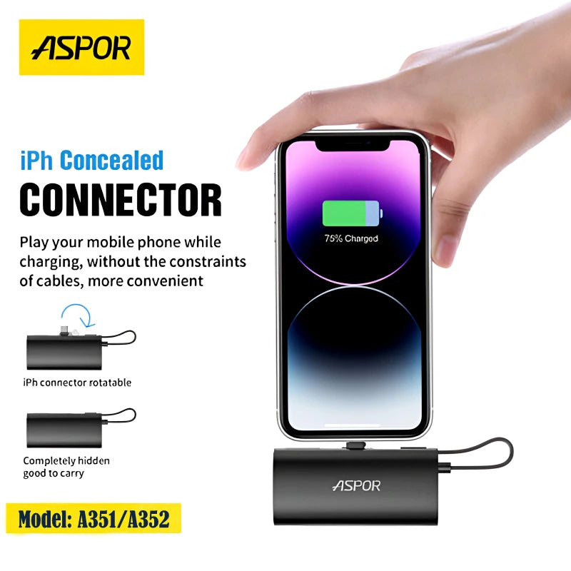 Aspor A351/A352 5000mAh Mini Pocket Power Bank