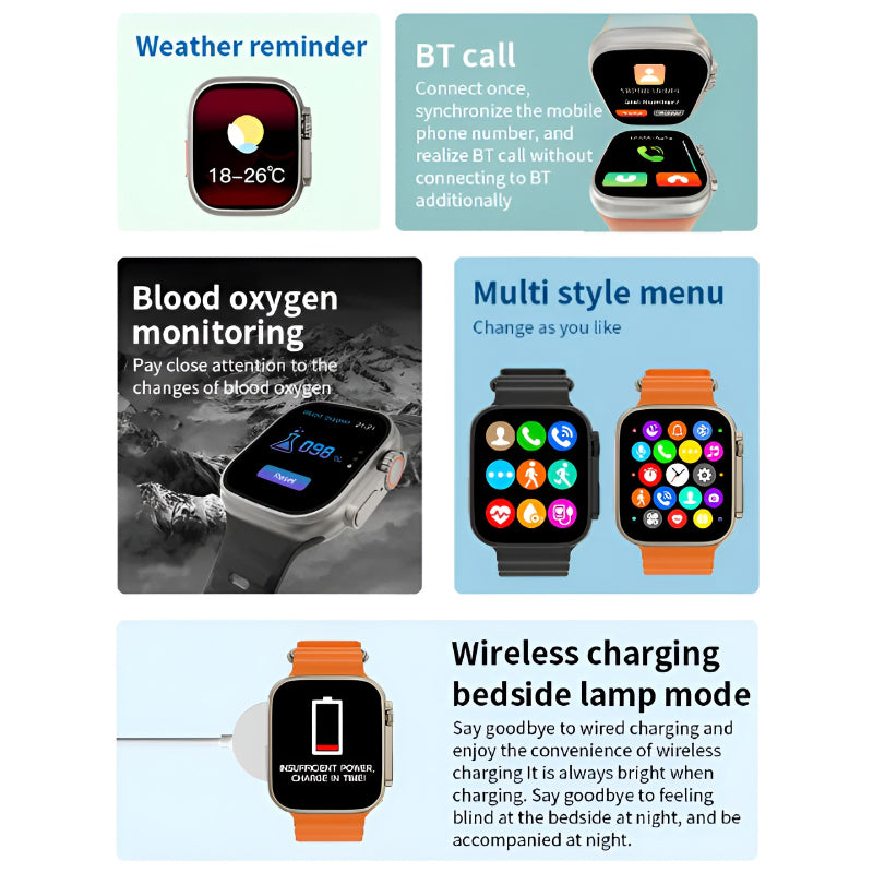 Ultra Smartwatch 2.01" Infinite Display with 7 Versatile Straps Trendy Troves